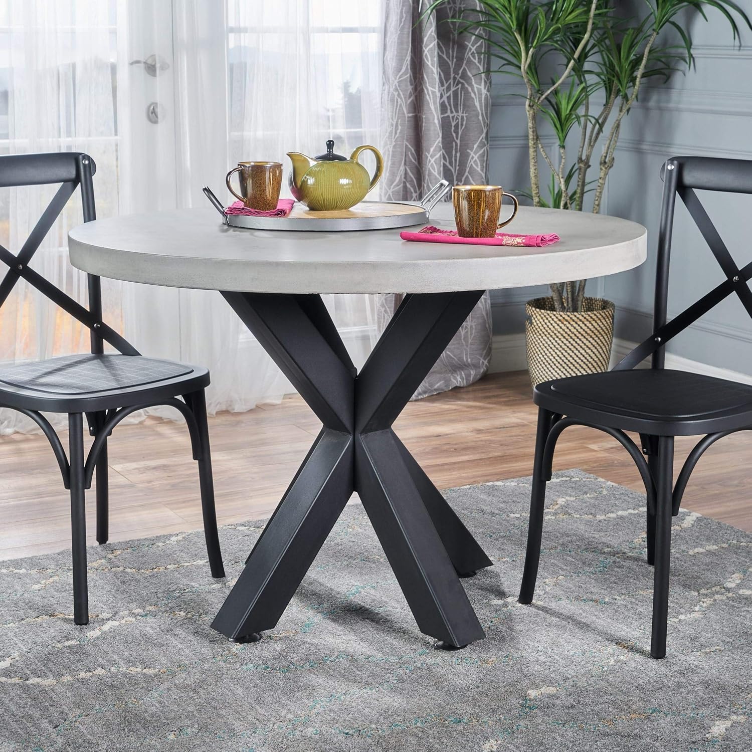 Modern Lightweight Concrete Circular Dining Table with
