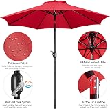 Yaheetech Garden Parasol Umbrella 2.7M Patio Crank Tilt 8 Ribs Red view 5