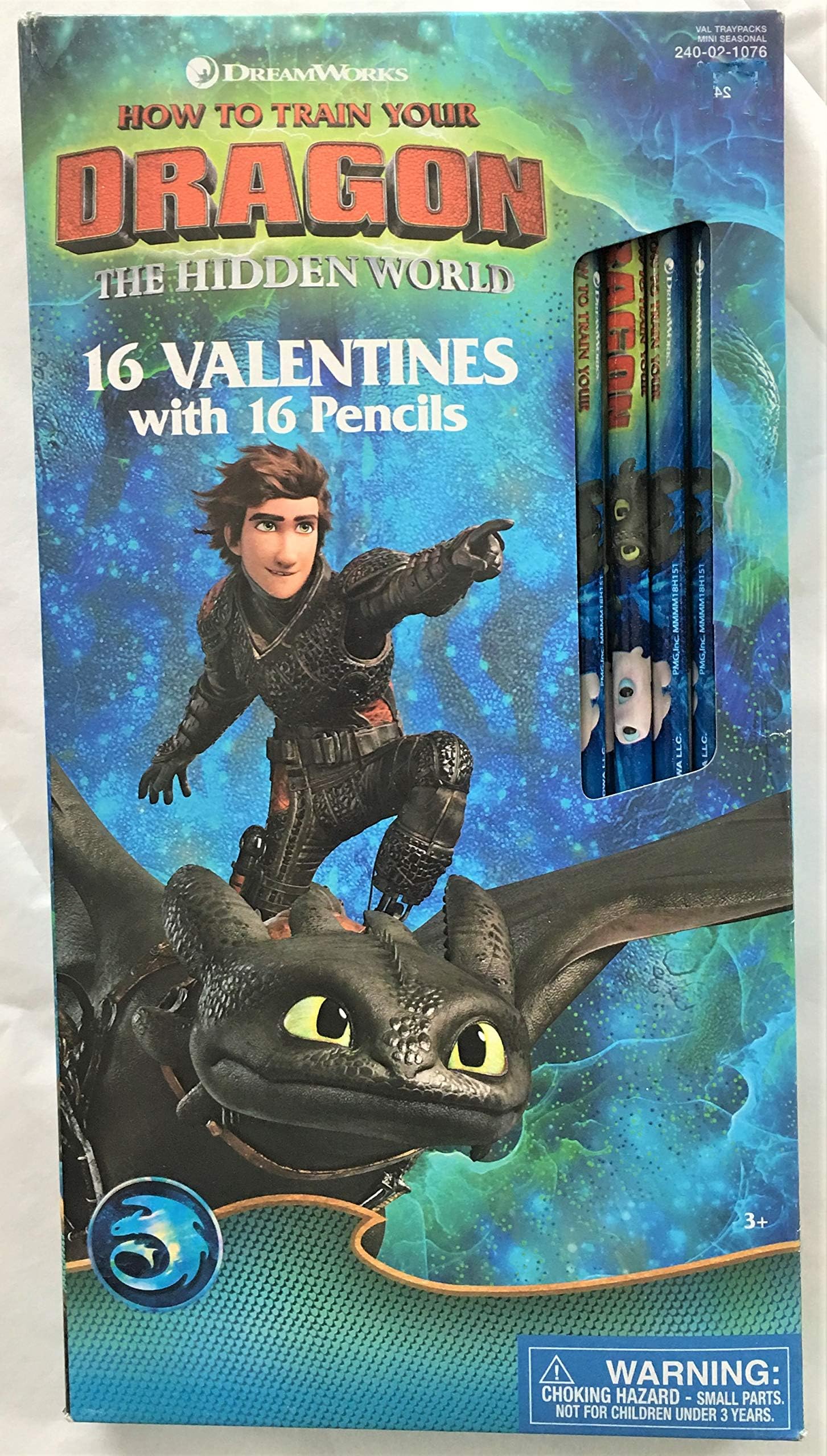 How to Train Your Dragon The Hidden World 16 Valentines with 16 Pencils