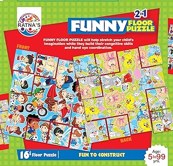 Ratnas Funny Floor Puzzle Double Sided 2 in 1