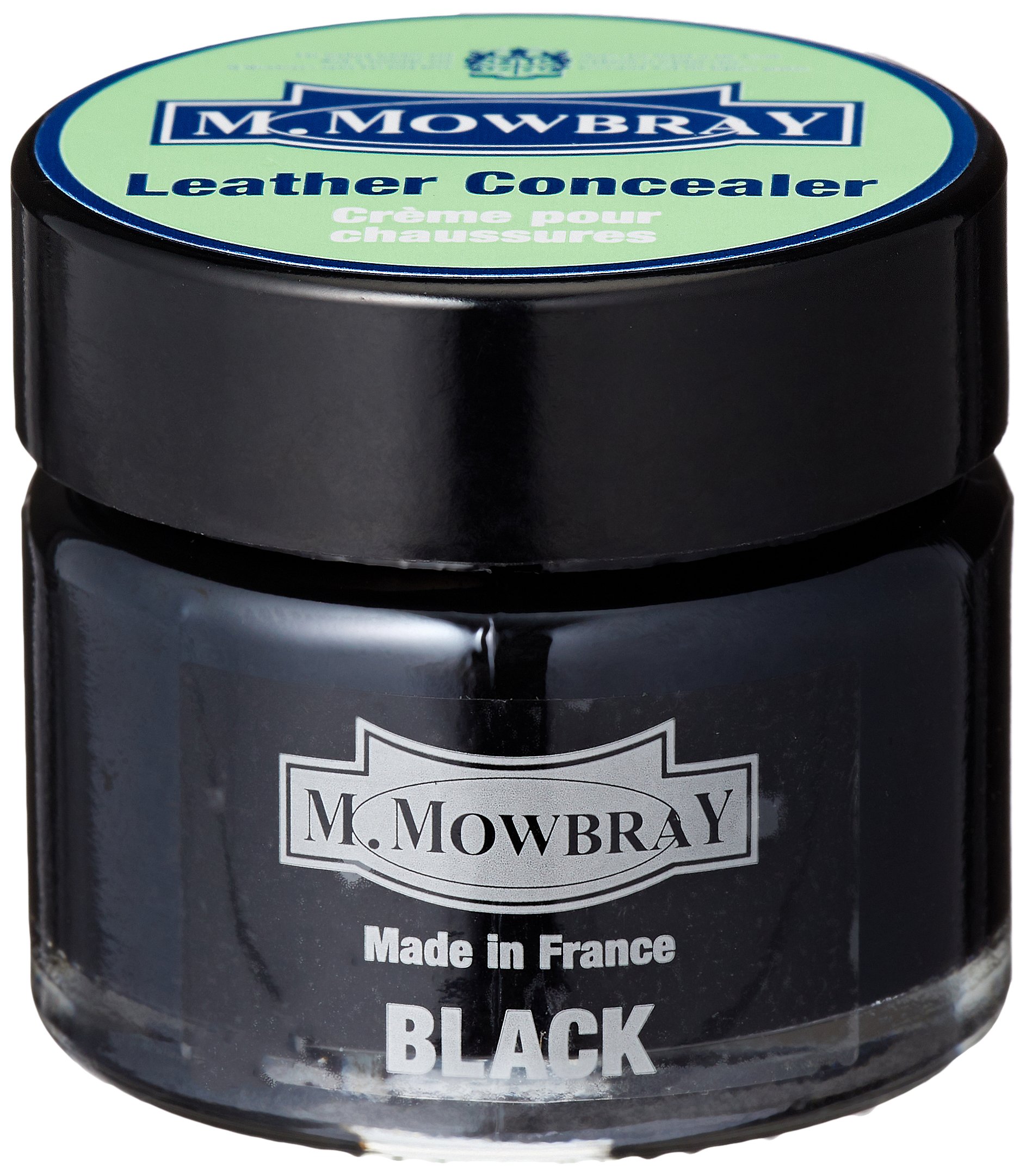 [M.モゥブレィ] キズ補修・補色用クリーム スムースレザー 皮革製品 革靴 革小物 調色可 セルフケア レザーケア 傷隠し キズ コバ お財布 バッグの角 15ml レザーコンシーラー 塗装 色落ちしにくい ブラック商品画像