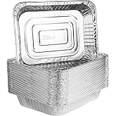 50 Pack Half-Size 9x13 Aluminum Steam Pans – Deep Disposable, Regular Weight