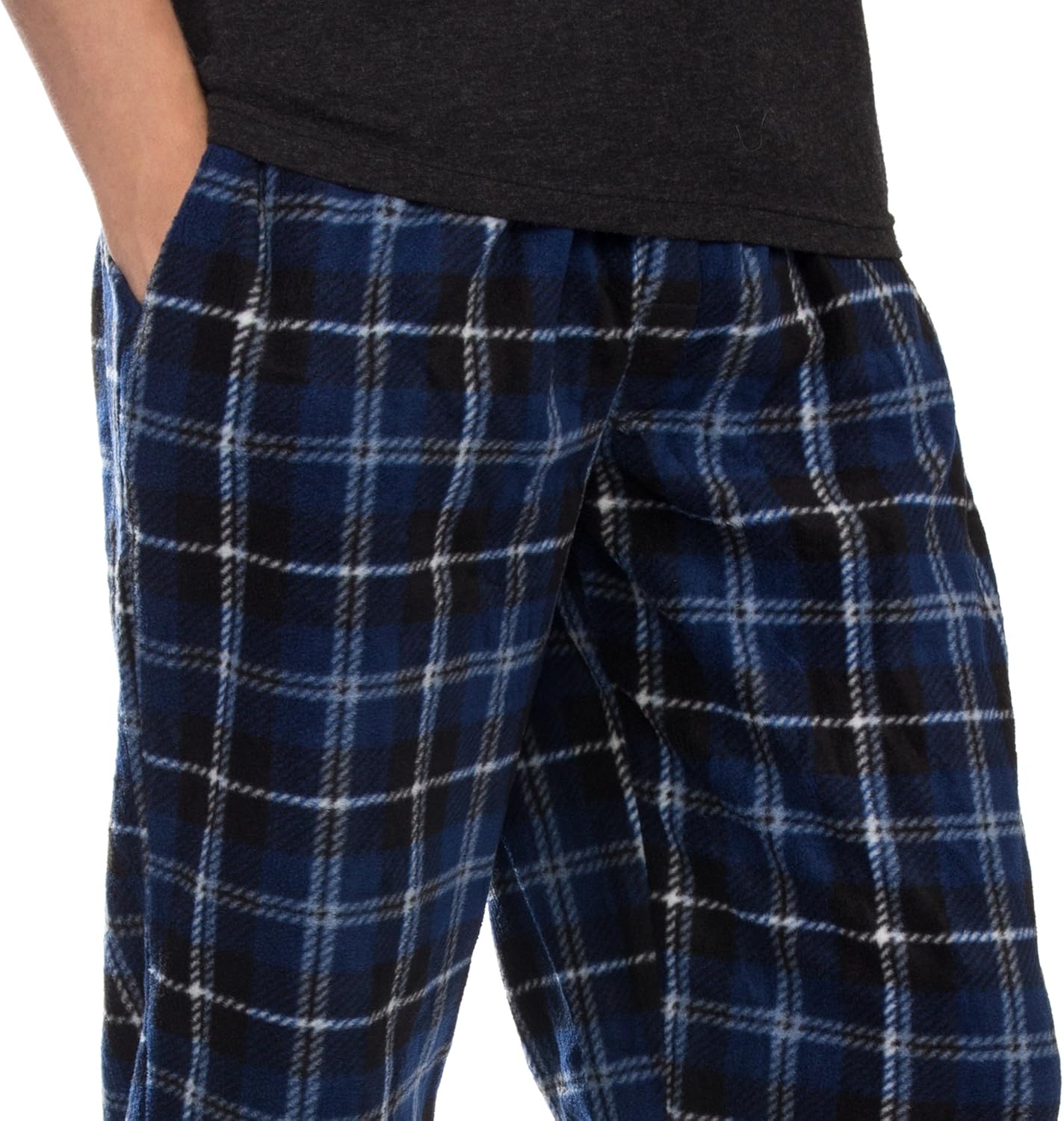 DG Hill 3 Pack Plaid Mens Pajama Pants Set Bottoms Fleece Lounge Sleepwear PJs with Pockets Microfleece at  Men’s Clothing store
