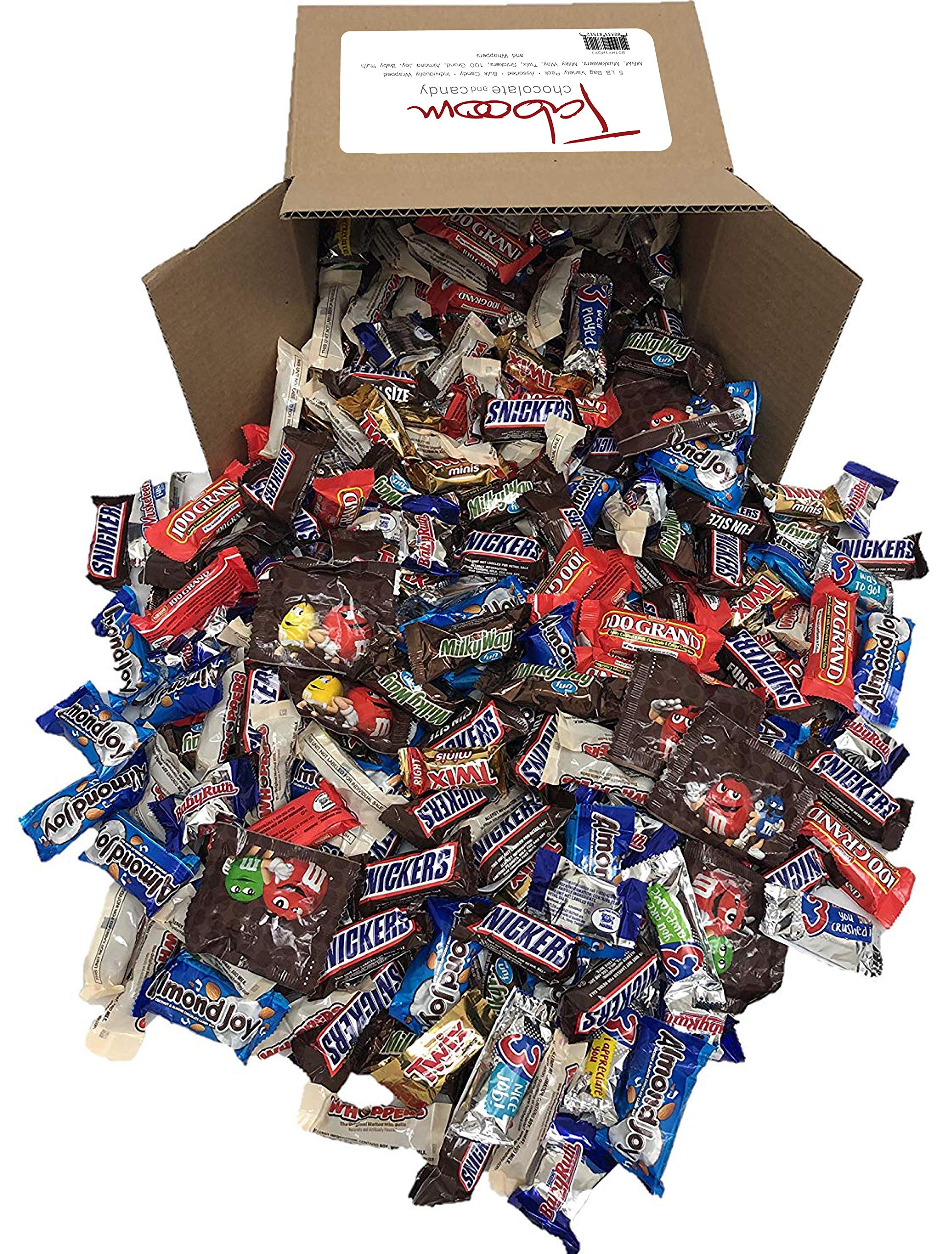 Taboom Bulk Chocolate, Individually Wrapped 5 LB Box Variety Pack with