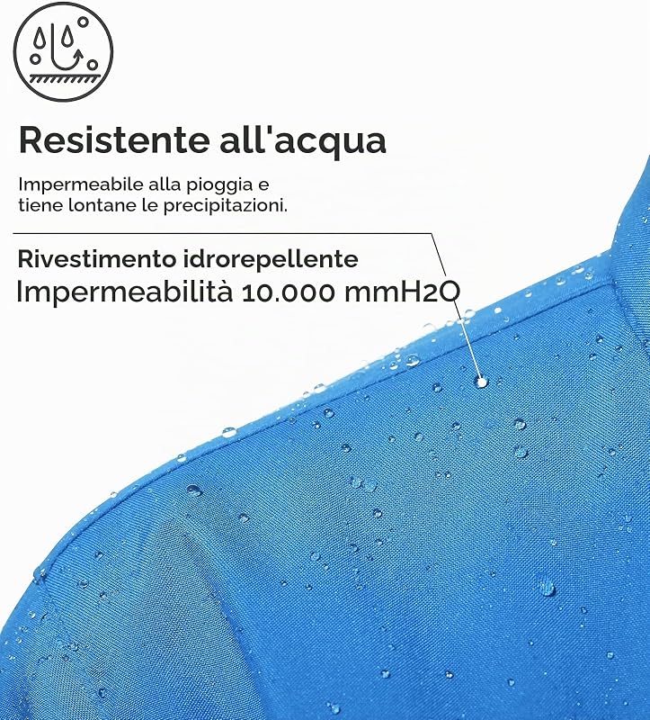 Giacca da Sci Uomo Felpata Impermeabile Giubbotto da Montagna Blu M