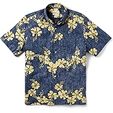Reyn Spooner Men's 50th State Floral Hawaiian Aloha Shirt - Button Front