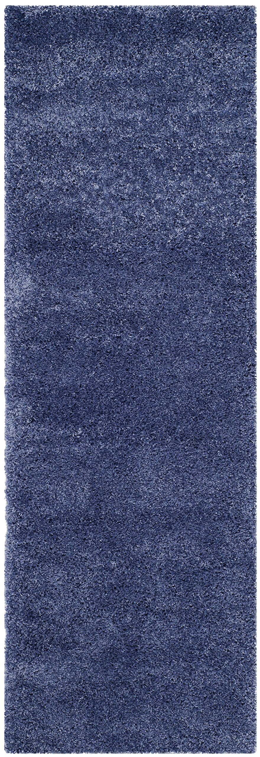 SAFAVIEH California Shag Collection Runner Rug - 2'3" x 13', Periwinkle, Non-Shedding & Easy Care, 2-inch Thick Ideal for High Traffic Areas in Living Room, Bedroom (SG151-7171) Image