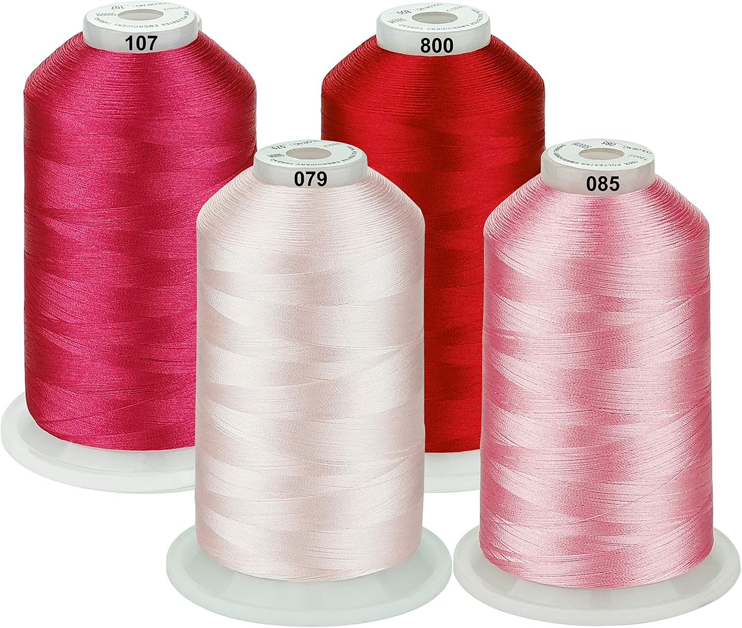 Simthread Machine Embroidery Thread 5000M King-Spools Pink Color for Brother/Babylock/Bernette/Janome/Singer/Kenmore Sewing and Embroidery Machine