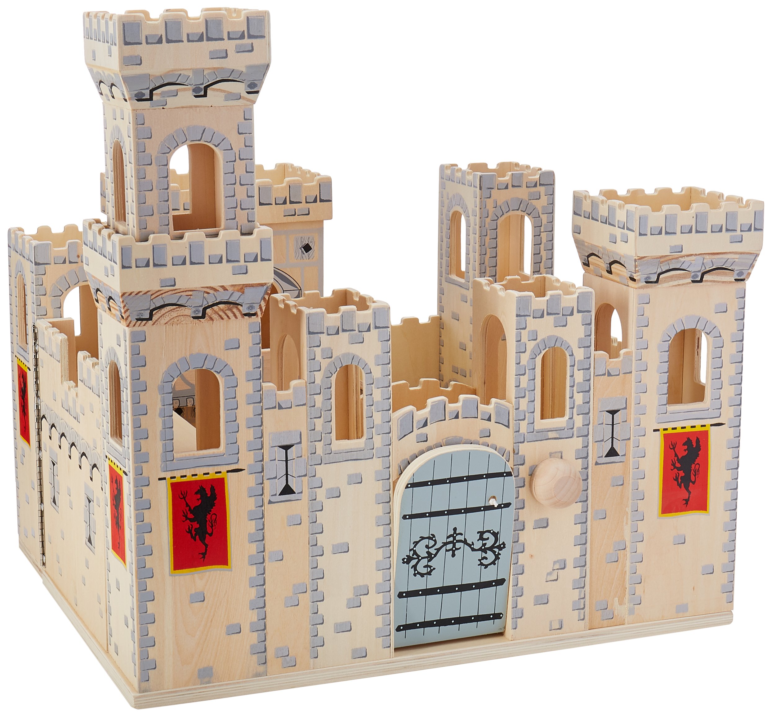 Wooden Castle Hinged for Compact Storage Melissa Doug Deluxe Folding