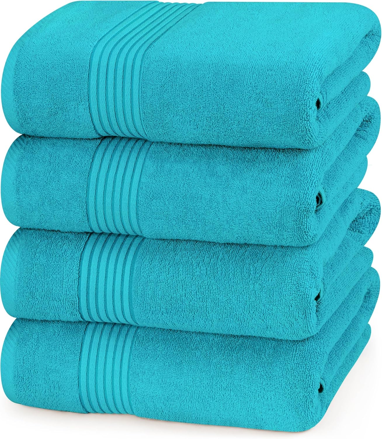 4er Pack Badetücher Set 27x54 Zoll 100% Baumwolle Schnelltrocknend Weich Saugfähig Handtücher - Bild 1 von 30