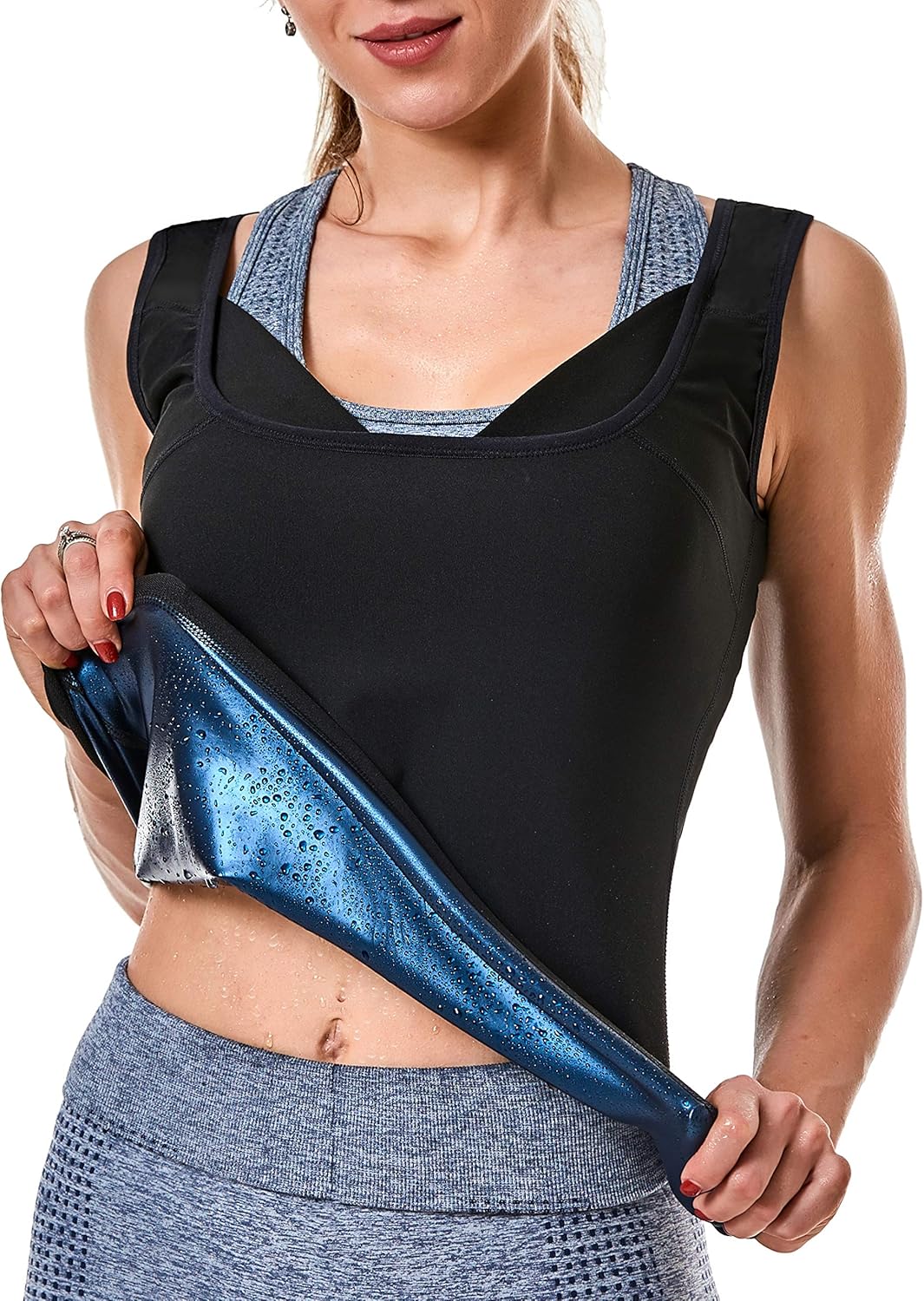 MOLLDAN Womens Sauna Vest Sweat Tank Top Shapewear Weight Loss Workout Shirt: Clothing