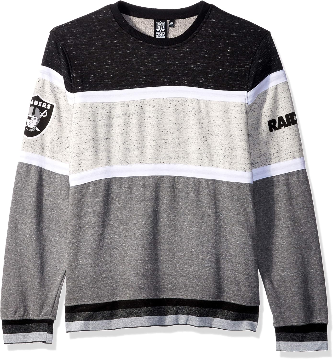 Ultra Game NFL Men's Fleece Sweatshirt Long Sleeve Shirt Block Stripe : Clothing