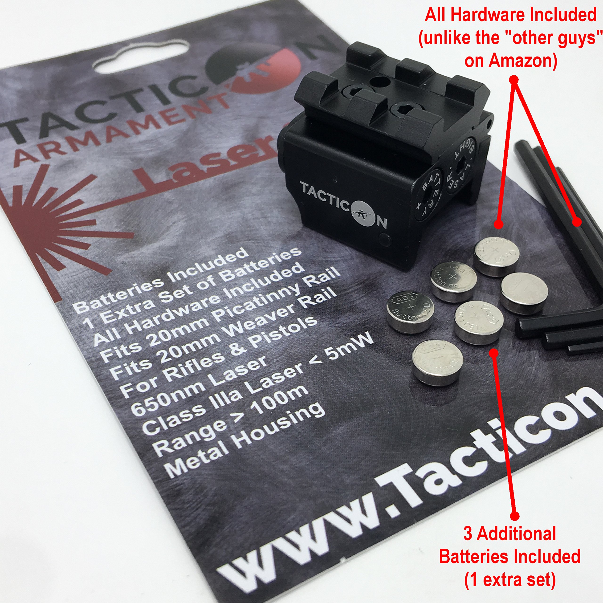 TACTICON Laser Sight Rifle Handgun Weaver or Picatinny Rail Red Dot Lazer Sight Pistol