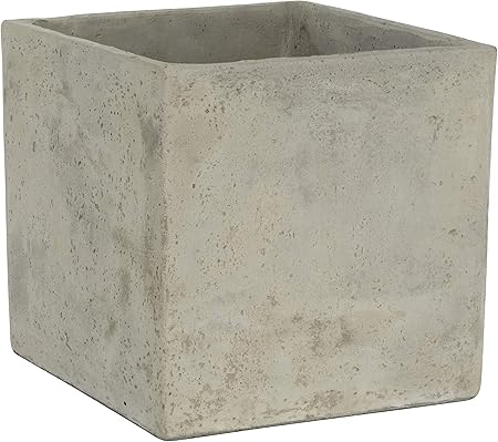 Amazon Com Classic Home And Garden 3 0935 1 Consq Natural Cement Square Planter 8 Inch 8 Garden Outdoor