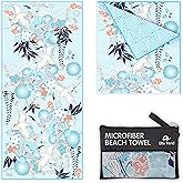 Quick Dry Towel Extra Large 78x35 Inch - Microfiber Beach Towel - Perfect for Beach, Travel, Swimming, Pool, Yoga, Hiking, Camping - Lightweight, Fast Drying, Compact for Adults (Kimono Blue)