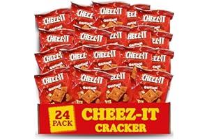 ZOMPOZ Cheeze-It Cheese Crackers Snacks, 24 Pack Original Baked Snack Crackers, Made with Real Cheese, Lunch Snack Crackers Mini Packs, On The Go Nutritious Kids Snacks Mega Pack, Individually Wrapped Office Snacks, 1 oz Each