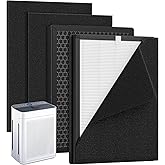 2 Pack K2 Replacement Filter Compatible with LUNINO K2 &TER Air MK-AP01 & DBFIT AP300 Air Purifiers, 3-Stage Double-sided HEPA Filters & 2 Washable Carbon Pre-filters