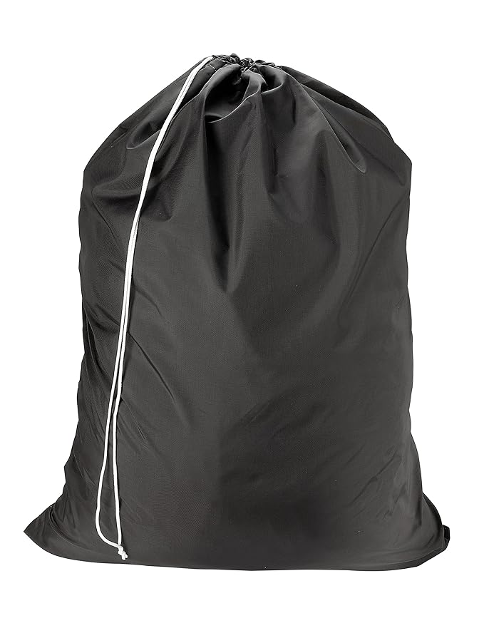 Nylon Laundry Bag Black, 30" x 40" Sturdy rip and tear resistant