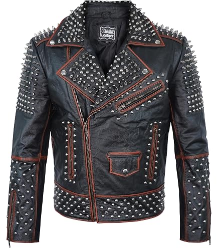 The Jasperz Punk Rave Poison Black & Maroon Jacket Mens Faux