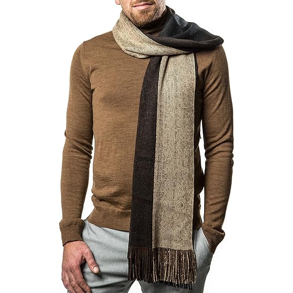 VIVIAN & VINCENT Fall Winter Ultra Soft Knit Striped Scarf