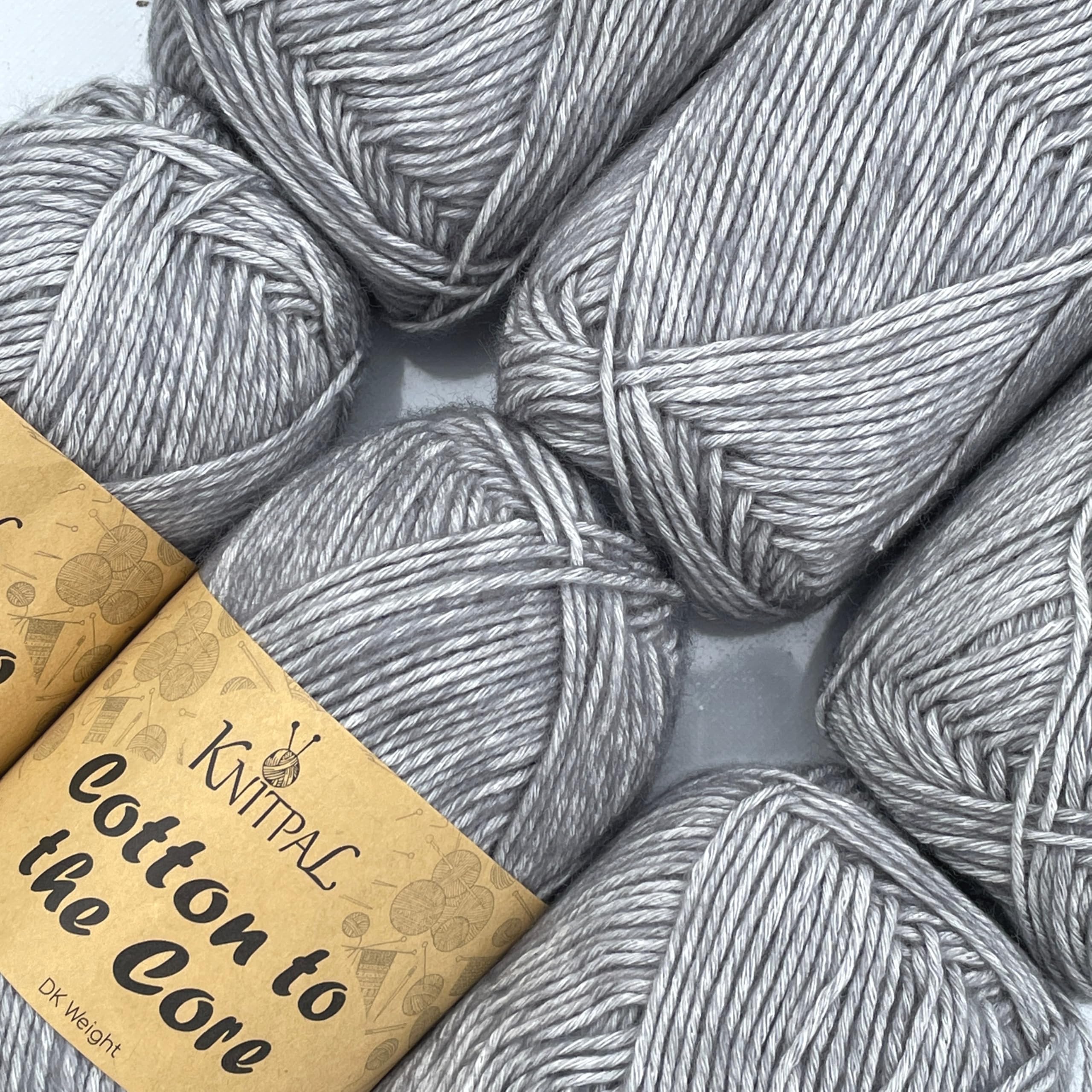 Cotton to the Core Knit & Crochet Yarn, Soft for Babies, 6 skeins, 780 metres/300 Grams, DK Light Worsted Gauge 3, Machine Wash (Dolphin Grey) — image 1