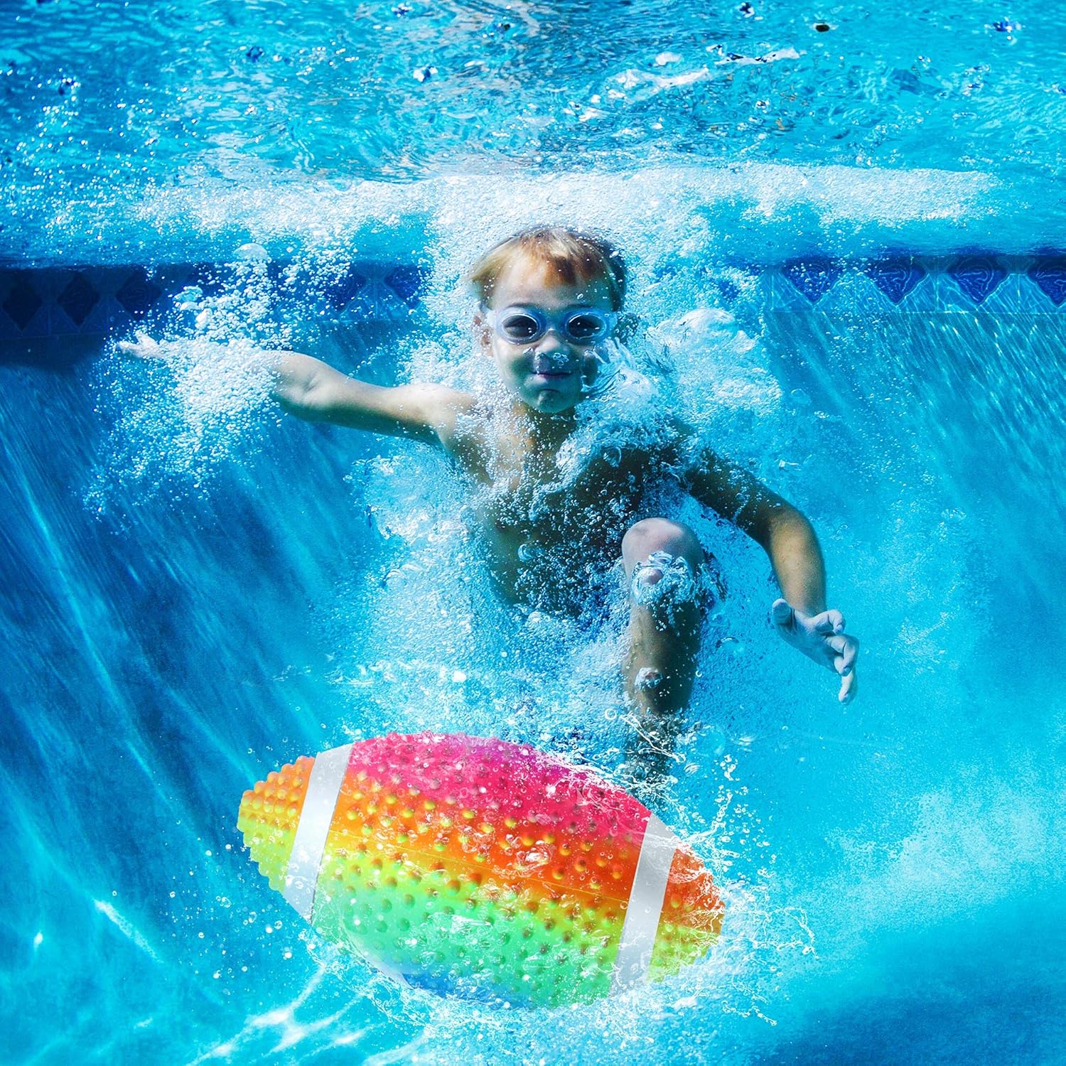 Hiboom Swimming Pool Football, Underwater Waterproof Toy Football for Under Water Passing, Dribbling, Play Diving Ball Games for Teens, Adults, Fills with Water or Air: Pet Supplies
