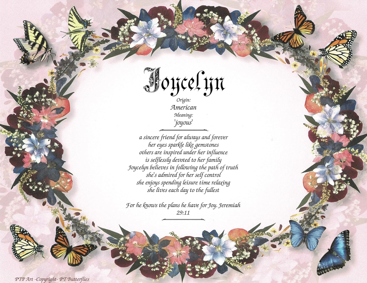 Amazon Com Butterflies Personalized Any First Name Meaning