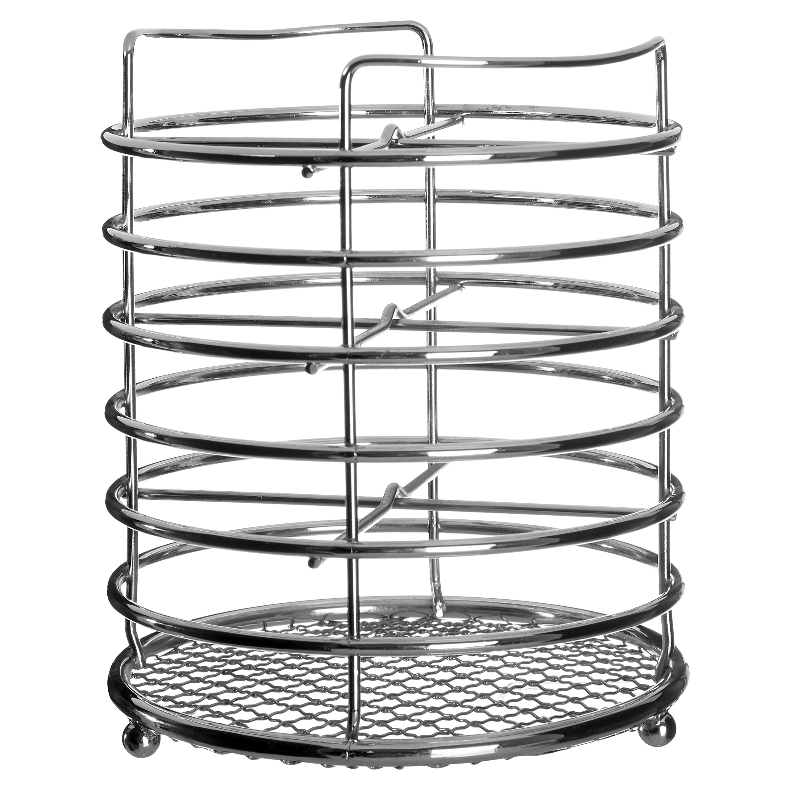 Premier Housewares Cutlery Caddy - Chrome, H16 x W14 x D14cm, Silver