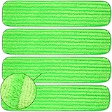 Microfiber Mop Pads 4 Pack - Reusable Washable Cloth Mop Head Replacements Best Thick Spray Wet Dust Dry Flat Velcro Attachme