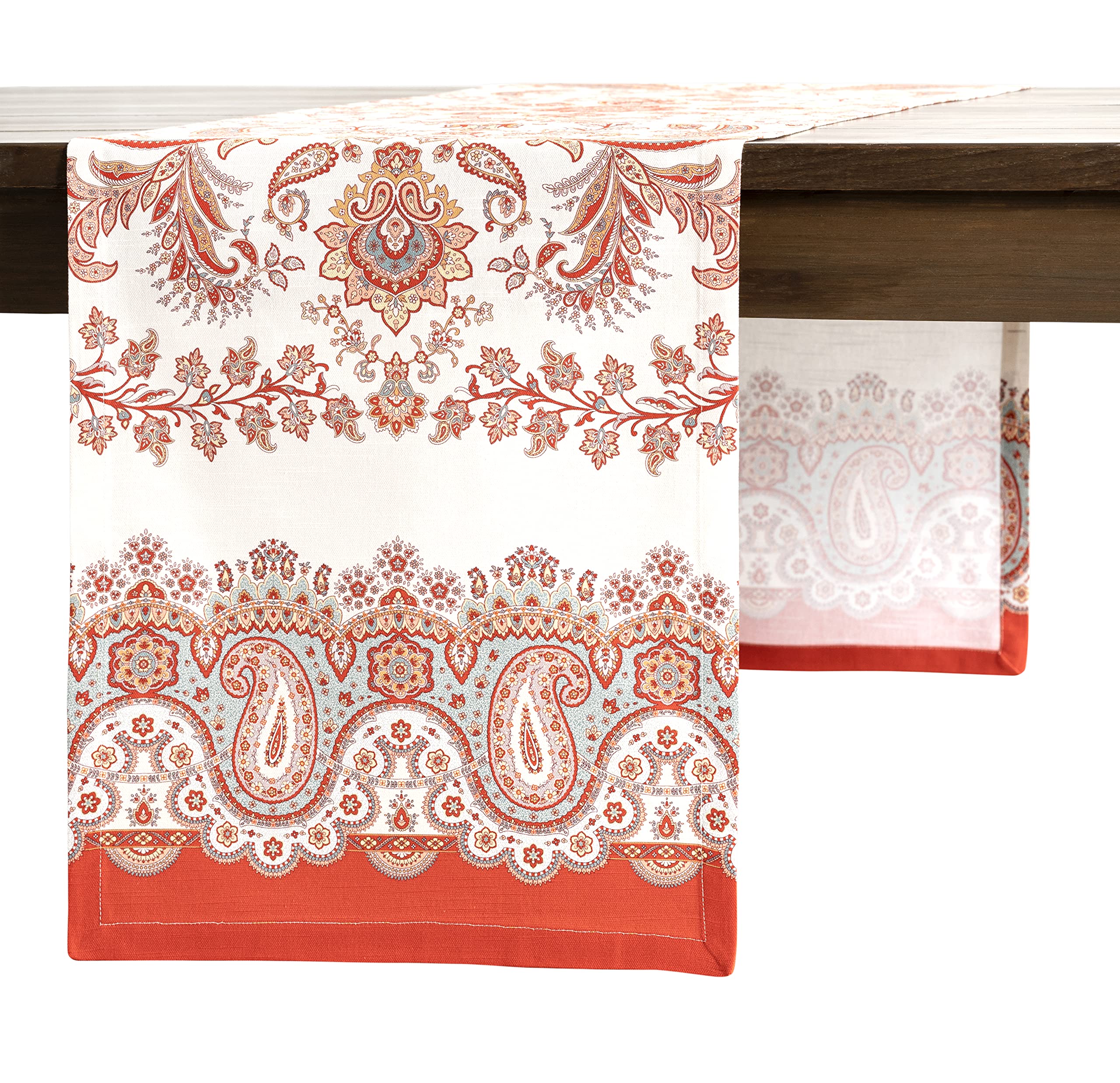 Maison d' Hermine Table runner 100% Cotton Single Layer Table Runners 180 CM long for Christmas Decorations Home Kitchen Dining Party Wedding Bridal Shower (Cachemire, 37 cm x 180 cm)