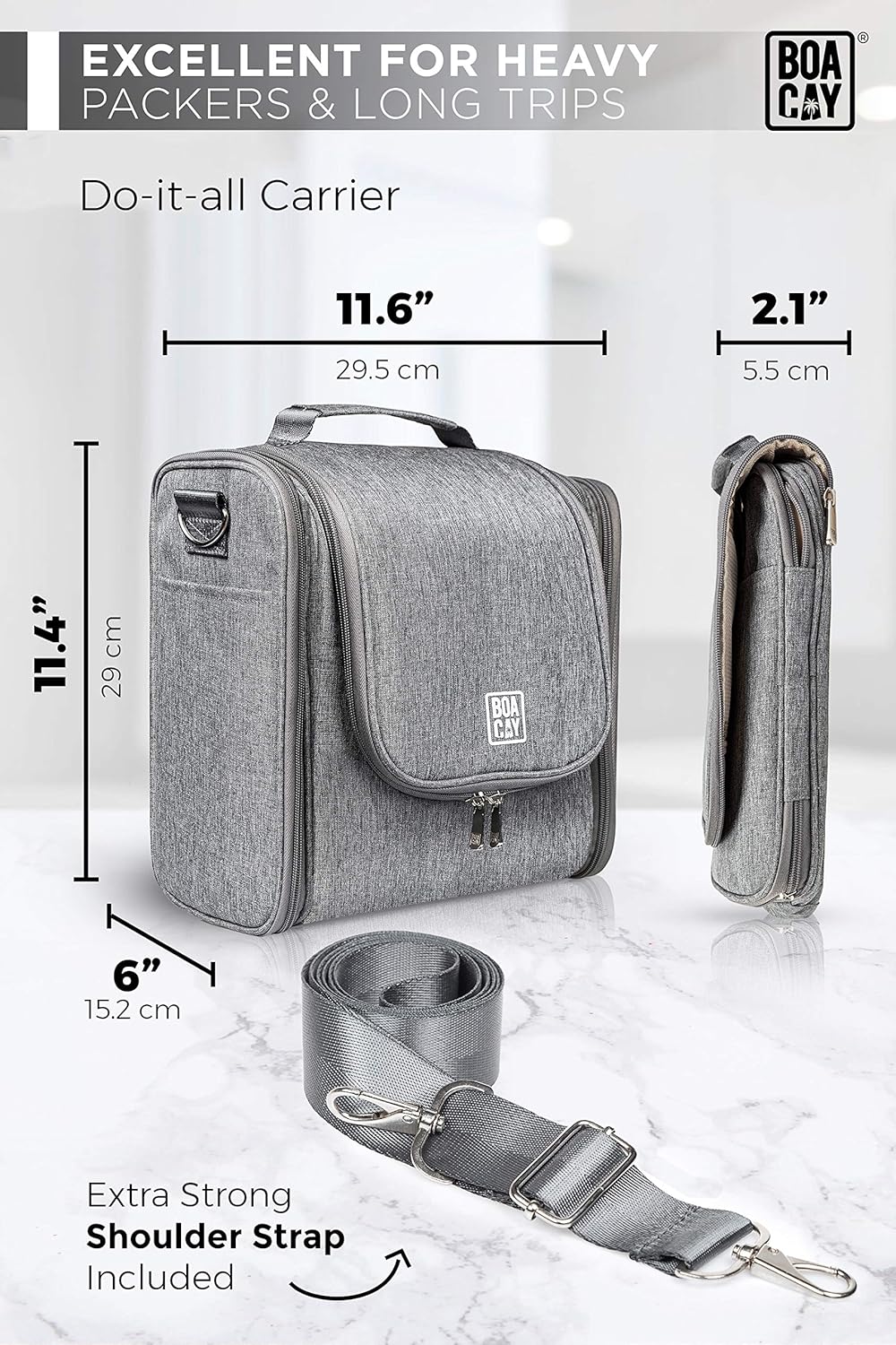 Extra Large Hanging Travel Toiletry Bag for Women and Men, Hygiene Bag, Bathroom and Shower Organizer Kit with Elastic Band Holders for Toiletries, Cosmetics, Makeup, Brushes