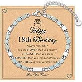 IKIATY 6-21 Years Old Girls Birthday Gifts, Tiny Beaded Bracelets Gifts for Daughter Granddaughter Niece Friends with Happy 6th-21st Birthday Card