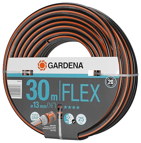Gardena Comfort Flex Schlauch Formstabiler, Flexibler Gartenschlauch mit Power-Grip-Profil, Spiralgewebe, 25 bar Berstdruck, 