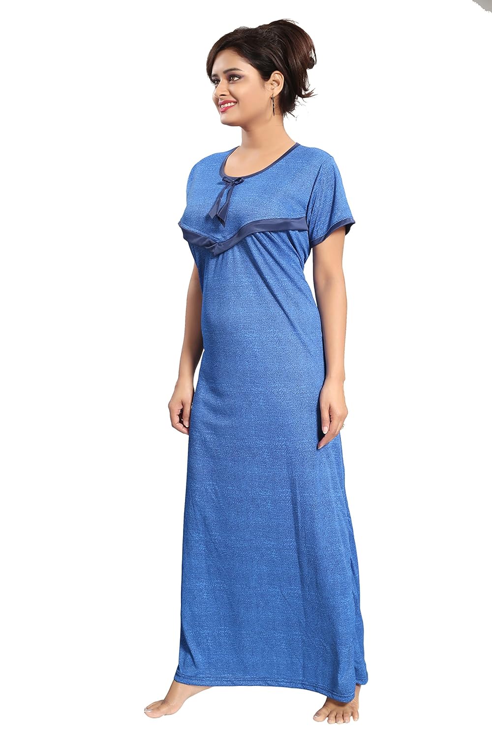 tucute women's dotted print feeding/maternity/nursing nighty/pregnancy wear