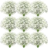 Ysleen 300 Pieces Artificial Flowers Plastic Baby Breath Flowers Faux Gypsophila DIY Floral Bouquets Arrangement Baby Breath Wedding Party Decoration for Party Home Office Garden Decor (White)