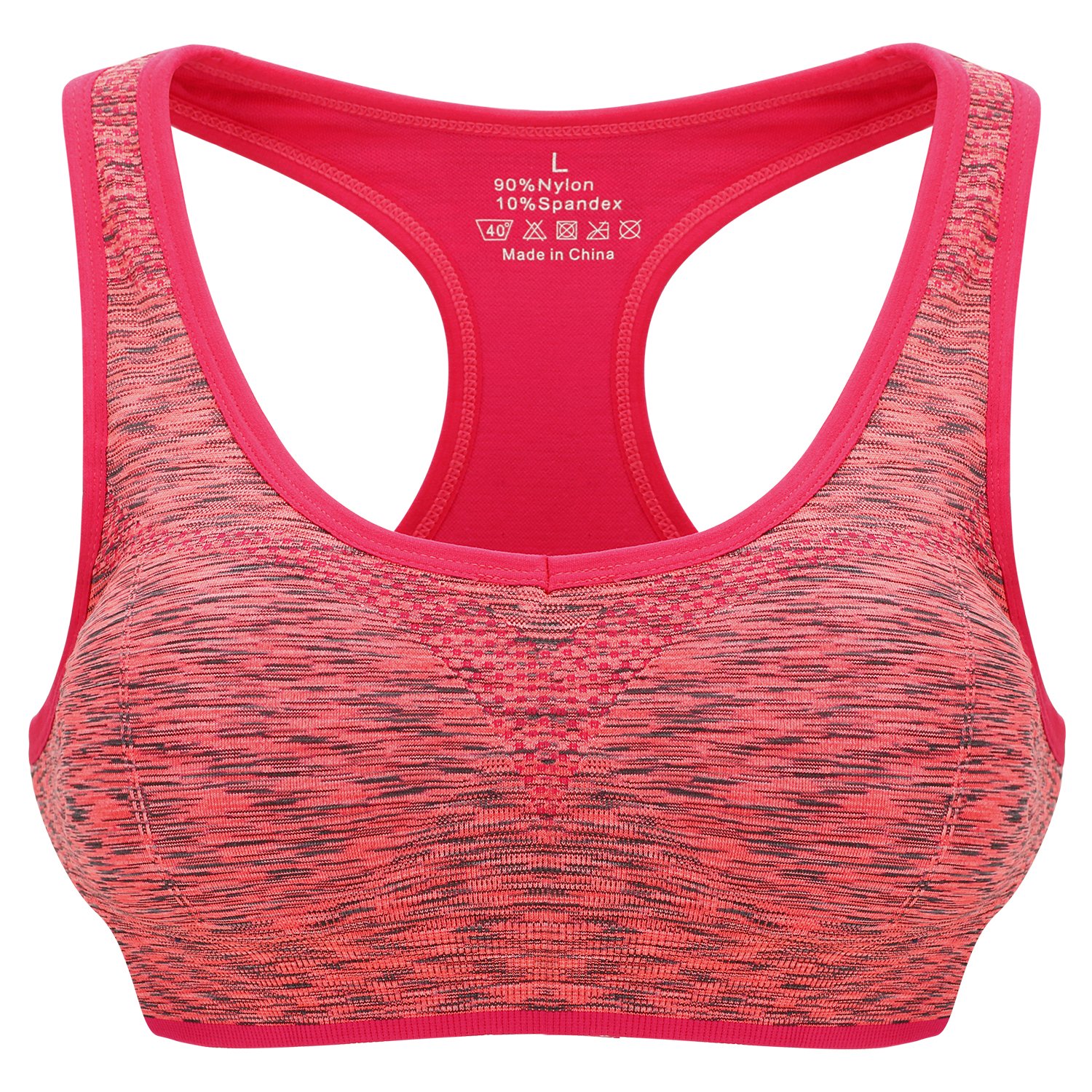 CARETOO Women Sports Bras Racerback Padded Seamless Medium Support Activewear