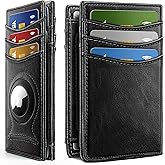 BULLIANT Slim Wallet For Men 12Cards,Magnetic Flip Build-in Money Clip Airtag Compatible-RFID Blocking