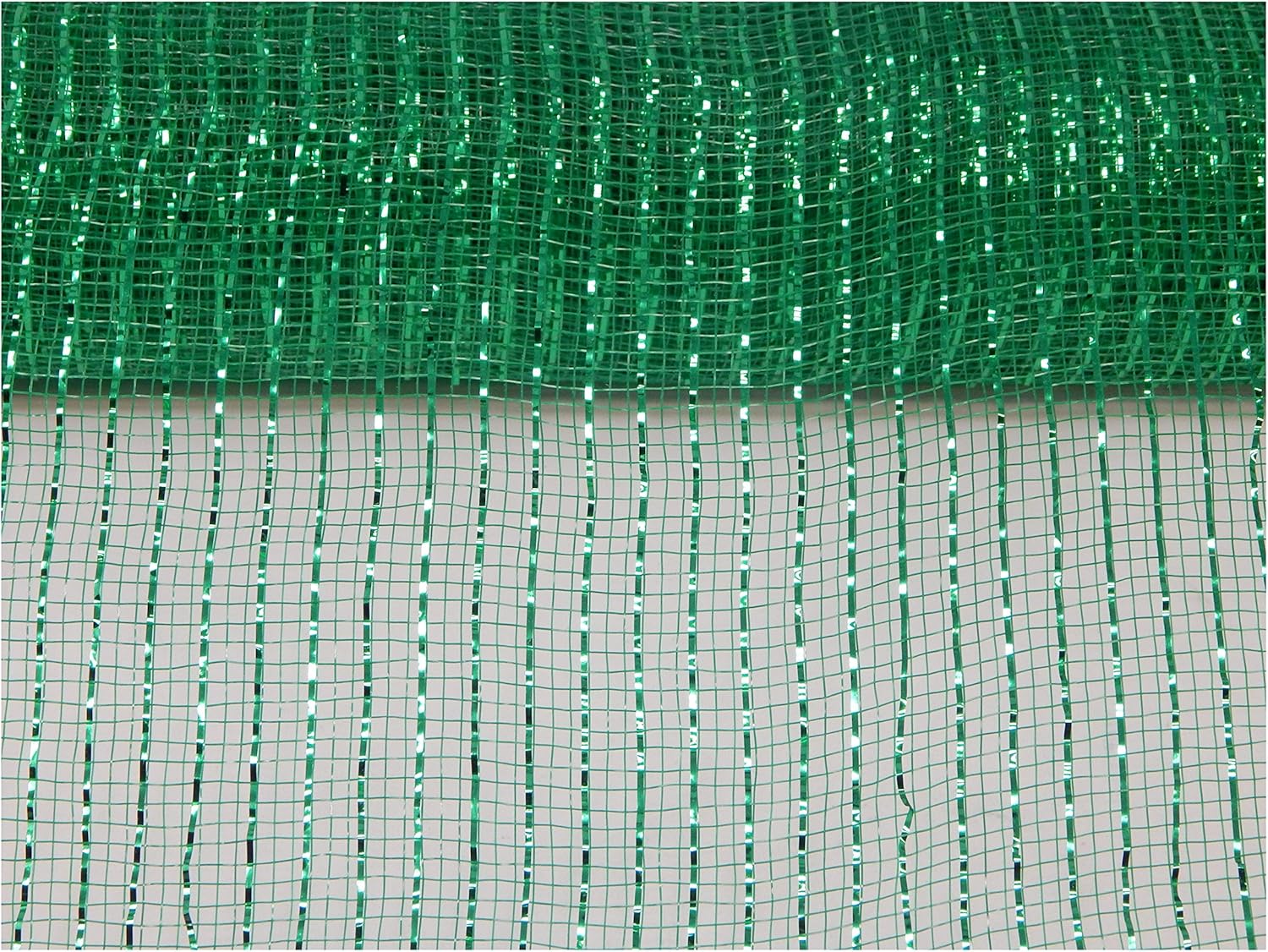 Floral Supply Online - 10 inch x 30 feet Metallic Deco Poly Mesh Ribbon. The Exclusive Metallic Mesh with A Unique Touch of Color and Sparkle. (Emerald)