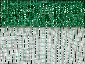 Floral Supply Online - 10 inch x 30 feet Metallic Deco Poly Mesh Ribbon. The Exclusive Metallic Mesh with A Unique Touch of Color and Sparkle. (Emerald)