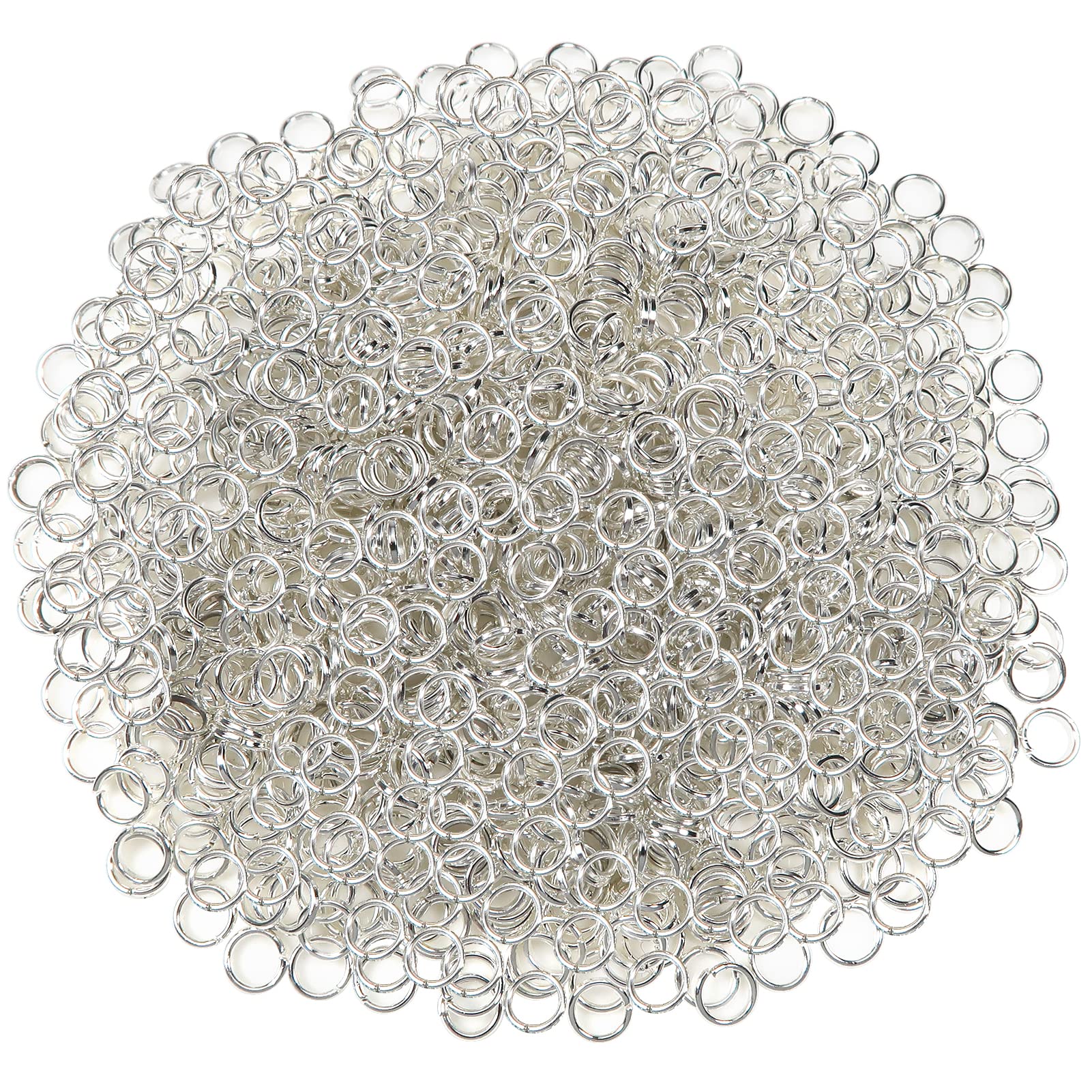 TOAOB 1000 pcs Open Jump Rings Metal Jump Ring Jewellery Connector Chain Links Silver 5 mm for Bracelet Necklace Crafts