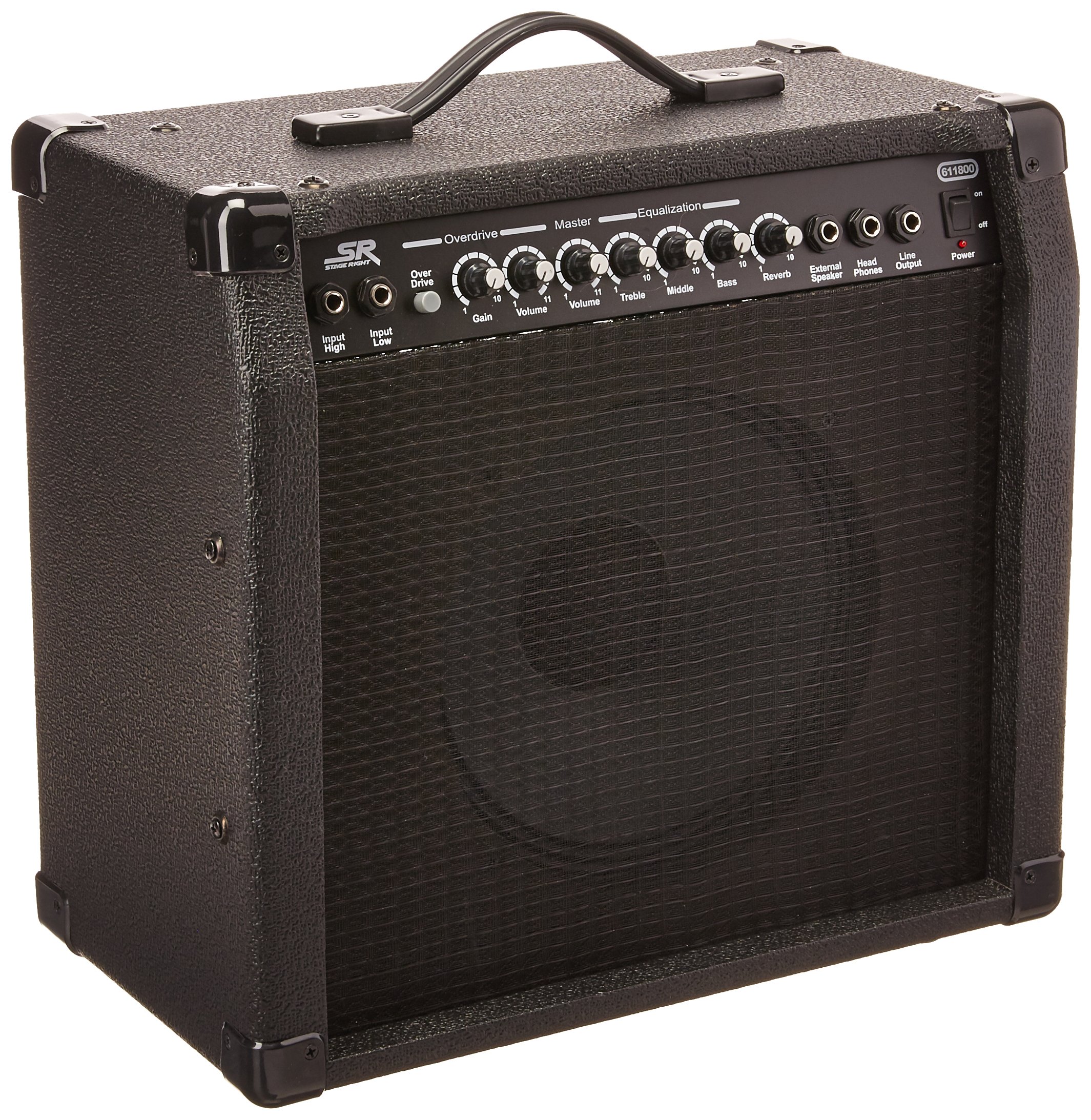 Monoprice 40Watt 1x10 Guitar Combo Amplifier Black with Spring Reverb, 10 inch 4ohm Speaker