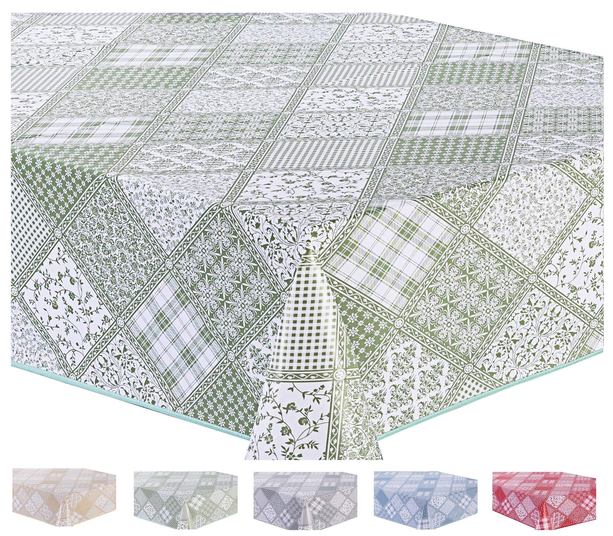 Home Direct Large Rectangular Oilcloth PVC Wipe Clean Tablecloth Table Cover 140cm x 240cm 55x94 Sage Green