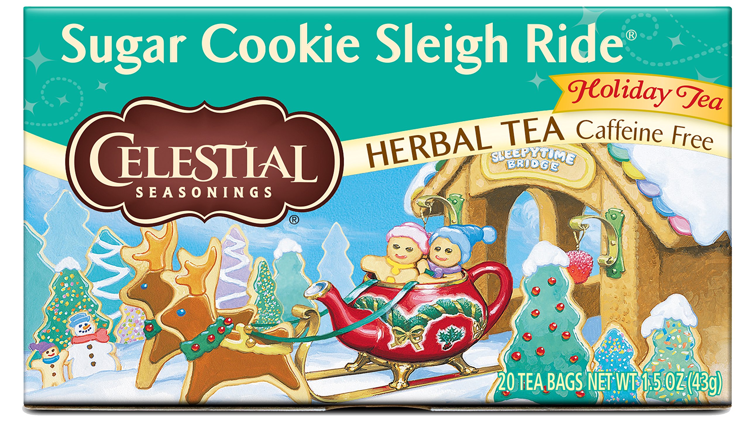 Celestial Seasonings Herbal Tea, Sugar Cookie Sleigh Ride, 20 Count