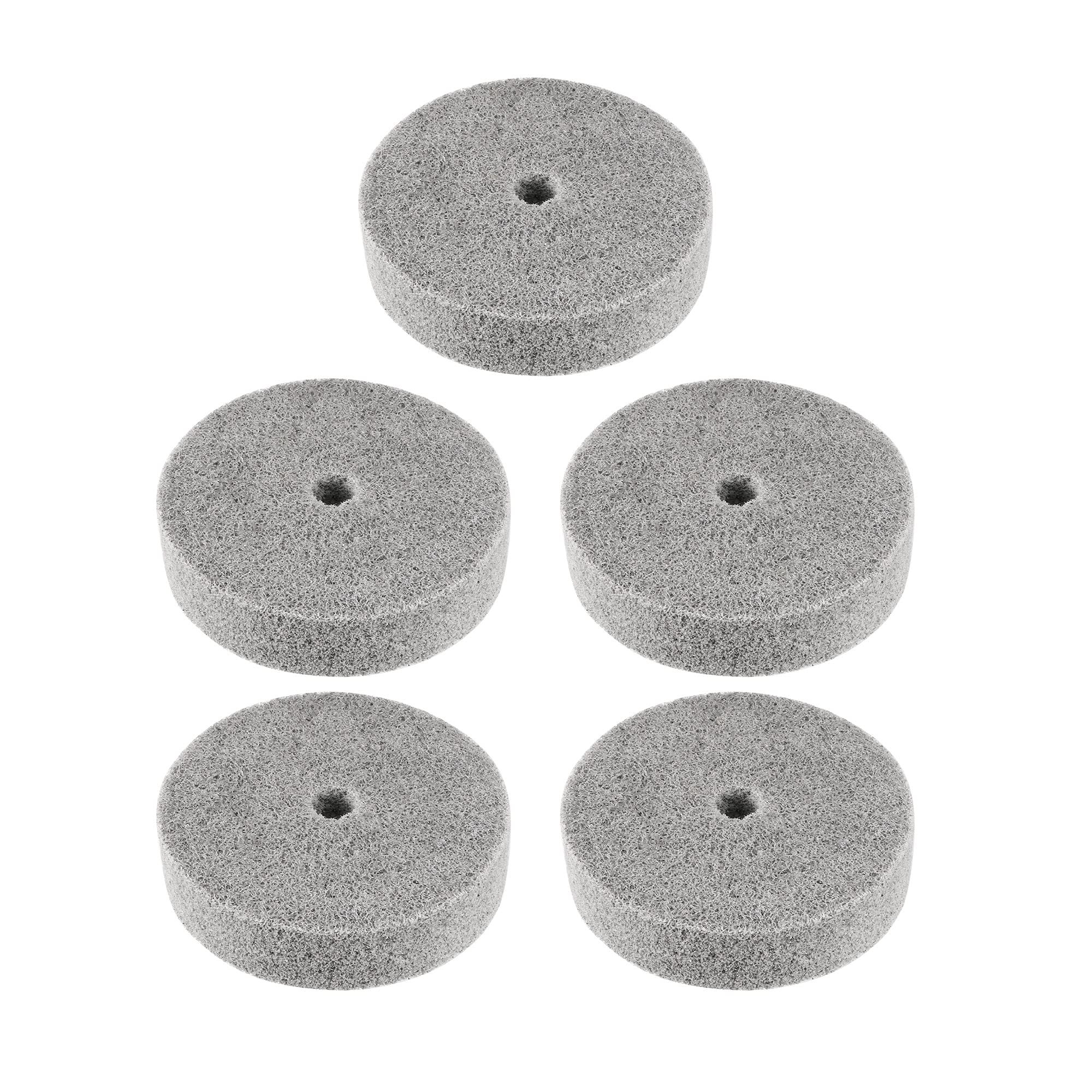 Sourcingmap 75mm x 20mm Gray Nylon Abrasive Polishing Buffing Wheel 5 Pcs