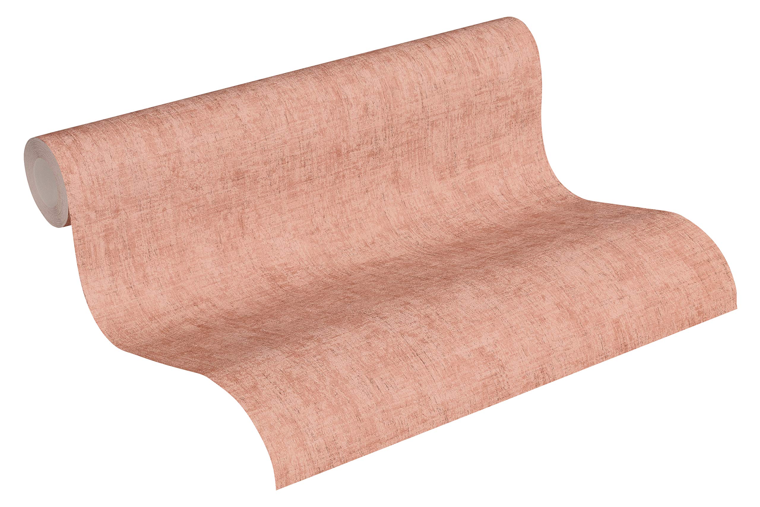 A.S. Création Plain Wallpaper Greenery Non-Woven Wallpaper 10.05 m x 0.53 m Pink Made in Germany 373343 37334-3