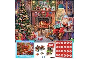 TERVOREX Advent Calendar 2024 Christmas Jigsaw Puzzles, Christmas Countdown Calendar for Kids Teens Adults, 24 Boxes of 1008 Pcs Puzzles Advent Calendars Christmas Gifts Toys for Kids,G7169