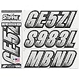 STIFFIE Techtron Silver/Black 3" Boat & PWC Registration Decals • Numbers Letters Stickers