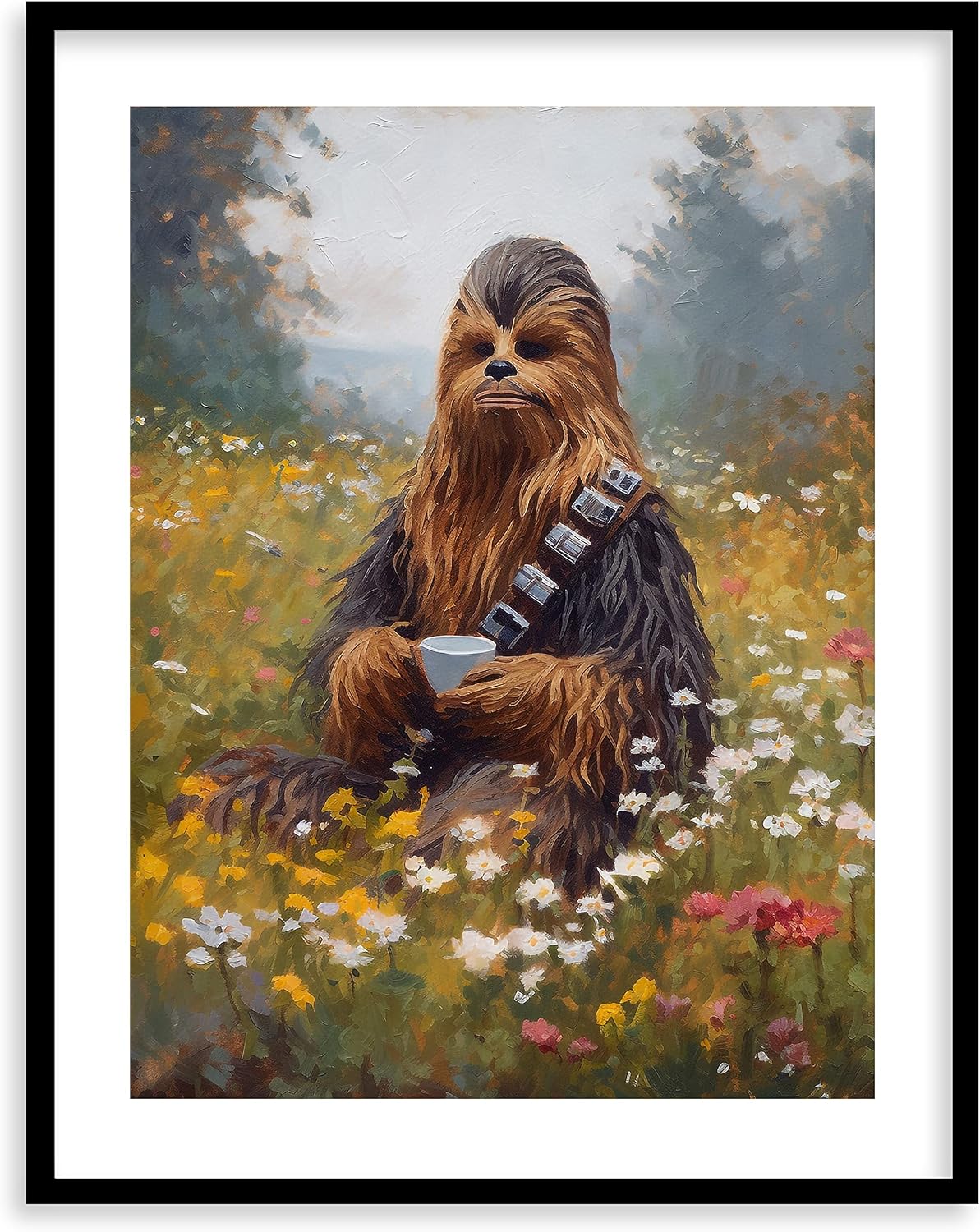 Star Wars Vintage Style Art Prints for Wall Decor - Premium Giclee for Home Decor - Aesthetic Antique Floral Modern Oil Painting Style Wall Artwork Poster Decoration, Ready to Frame