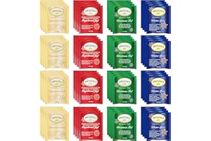 YUABEN Blue Ribbon Holiday Tea Bags Sampler Assortment Gift Box (60 Count) 4 Flavors Seasonal Collection