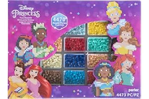 Perler Disney Princesses Deluxe Fused Bead Activity Kit with Patterns and Pegboards, Finished Project Sizes Vary, Multicolor 4474 Pieces